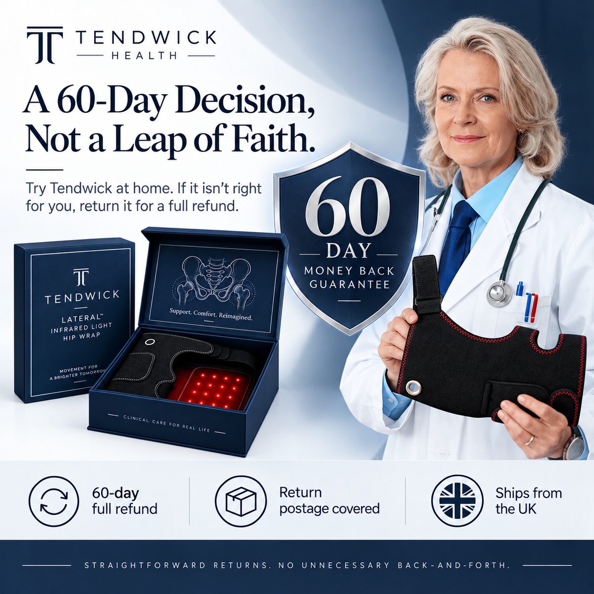 Tendwick Lateral™ Infrared Light Hip Wrap